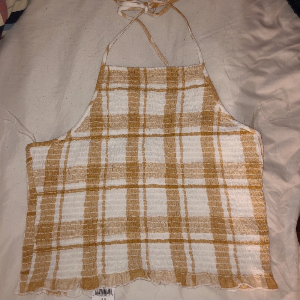 halter plaid crop top